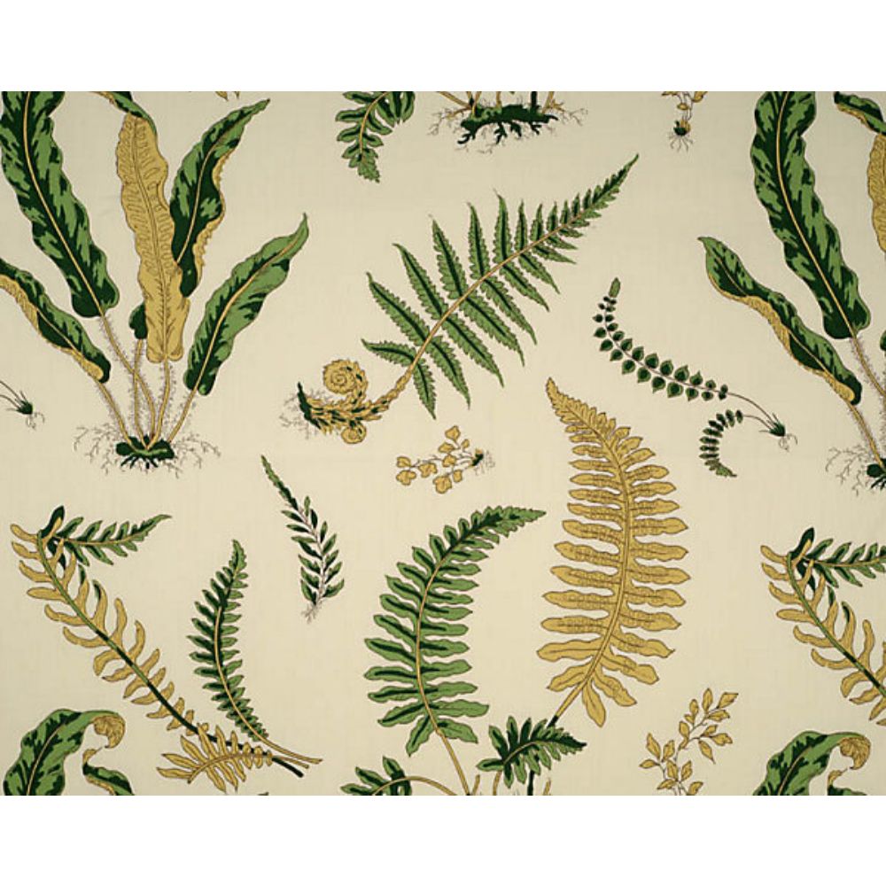 Scalamandre SC 000116425 Elsie De Wolfe - Outdoor Fabric in Greens On Off-White