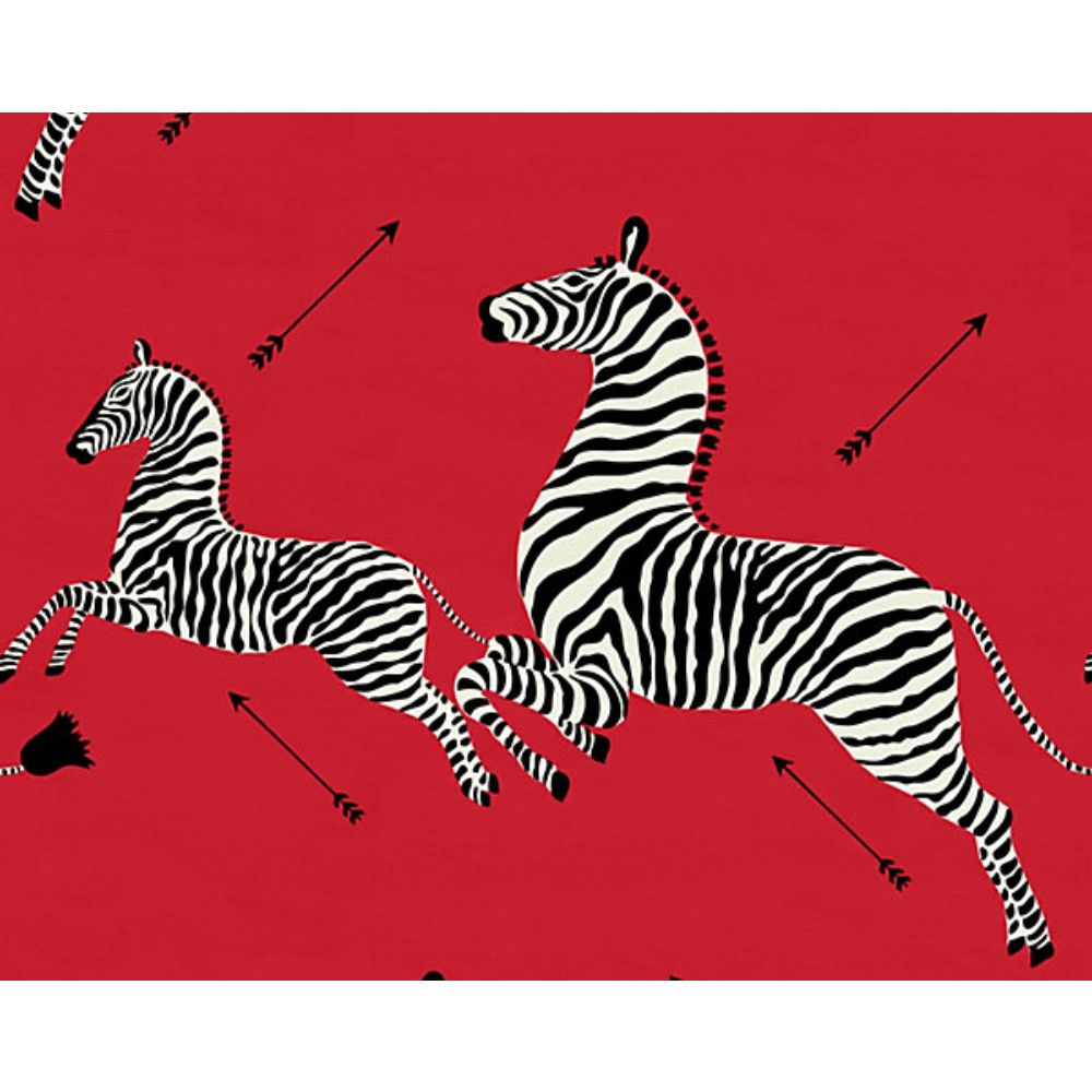 Scalamandre SC 000116496M Zebras Zebras Fabric in Masai Red