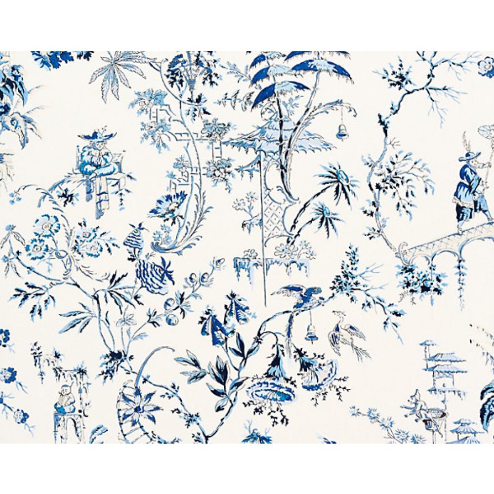 Scalamandre SC 000116552 Oriana Nanjing Fabric in China Blue