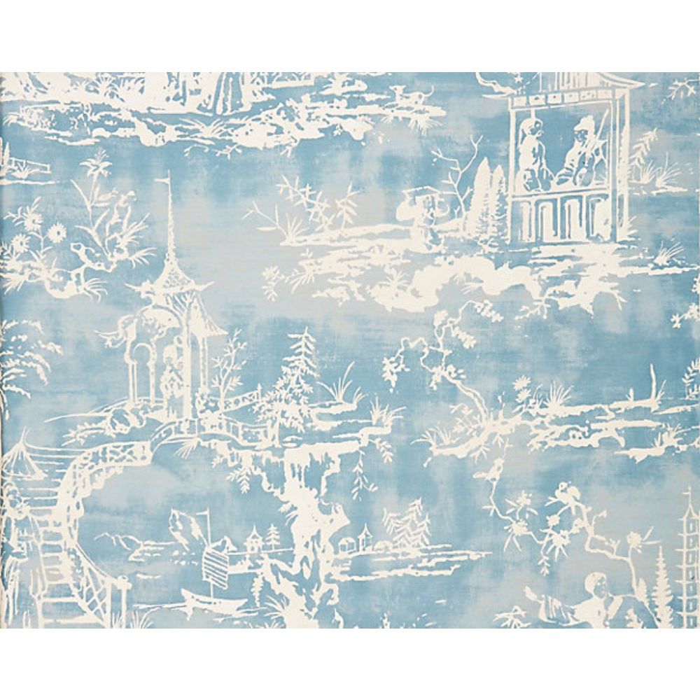 Scalamandre SC 000116561 Oriana Summer Palace Fabric in Sky