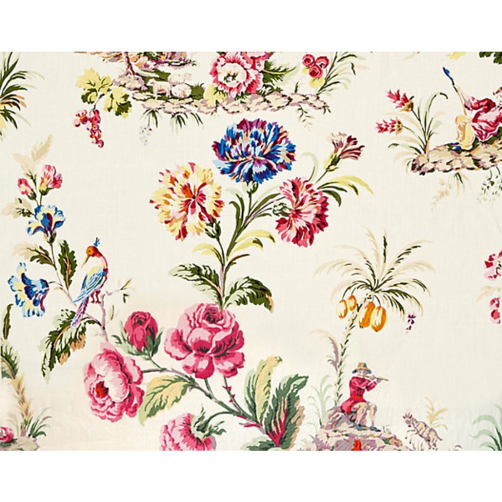 Scalamandre SC 000116584 Jardin Somerset Linen Print Fabric in Bloom