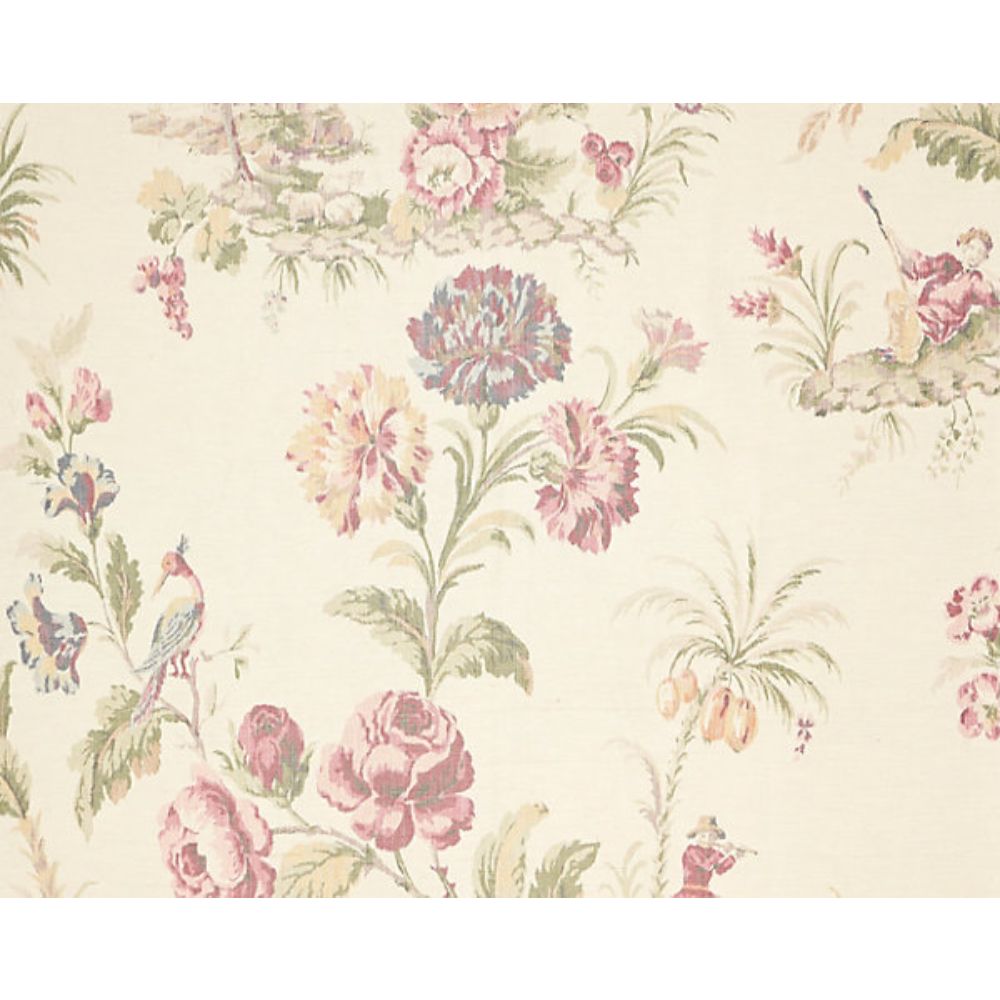 Scalamandre SC 000116585 Jardin Somerset Silk Warp Print Fabric in Bloom