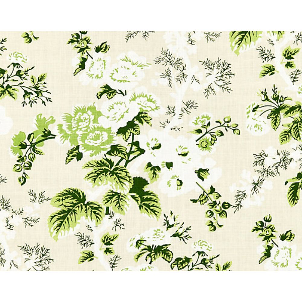 Scalamandre SC 000116602 Botanica Ascot Linen Print Fabric in Verdure