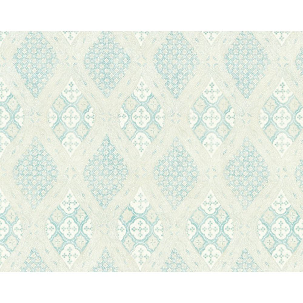 Scalamandre SC 000116626 Pacifica Farrah Print Fabric in Misty Island