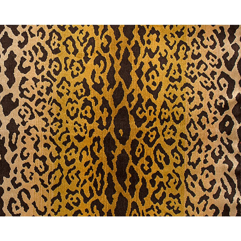 Scalamandre SC 000126168MM Leopardo Fabric in Ivory Gold & Black
