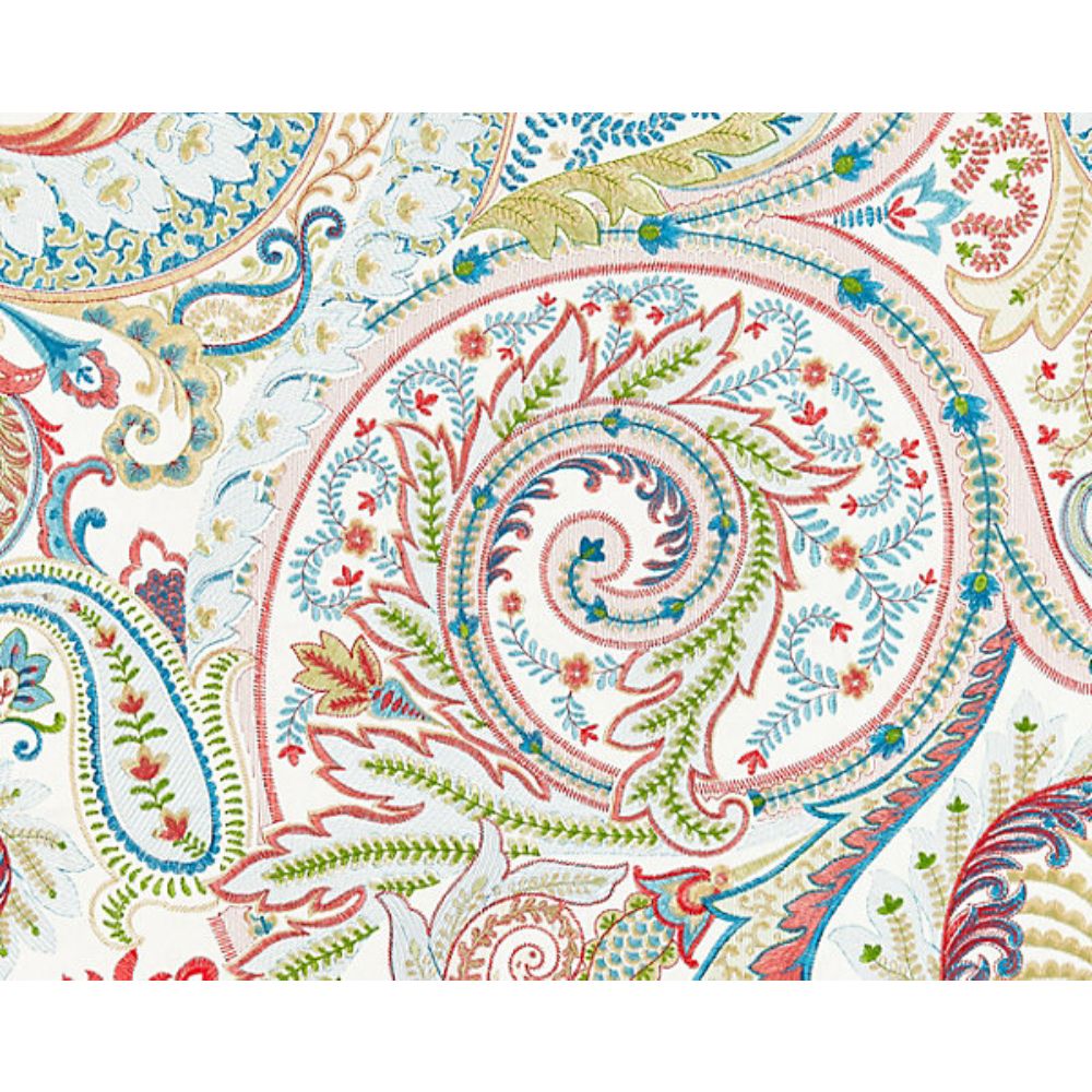 Scalamandre SC 000127124 Botanica Malabar Paisley Embroidery Fabric in Bloom