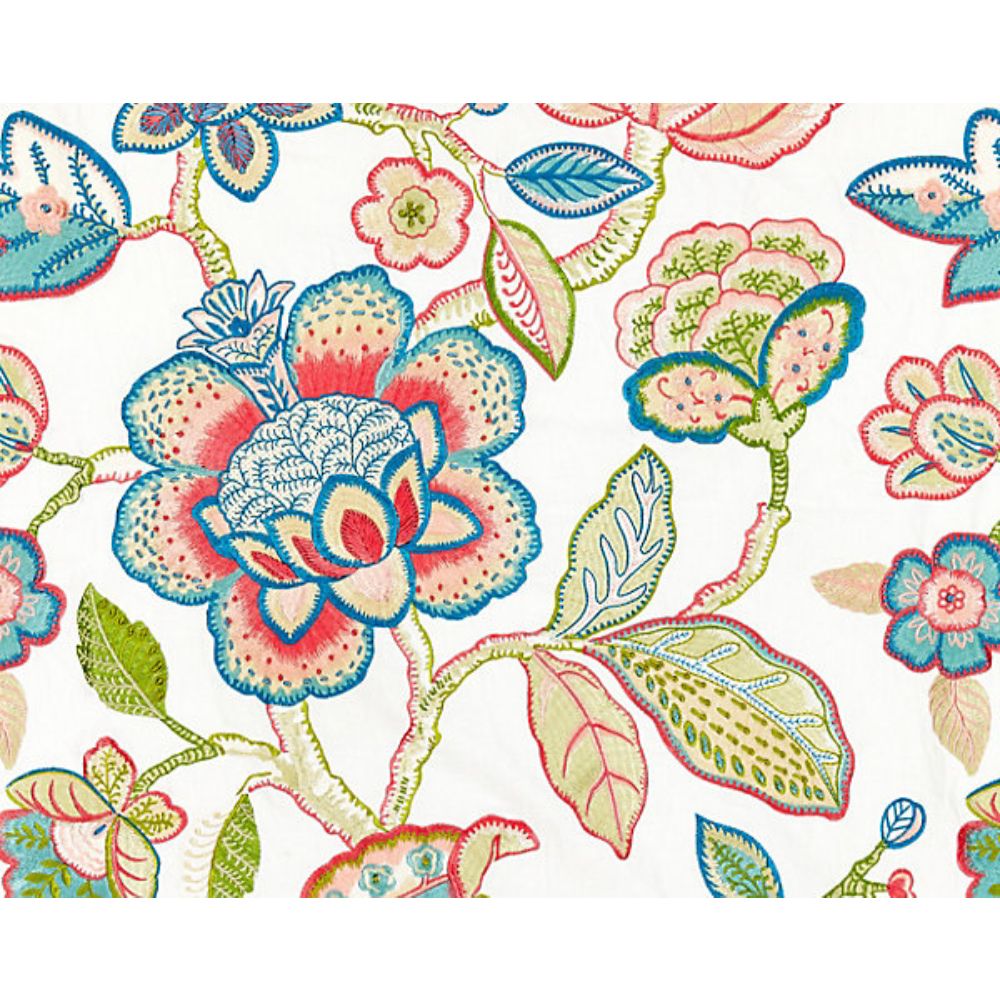 Scalamandre SC 000127126 Botanica Coromandel Embroidery Fabric in Bloom