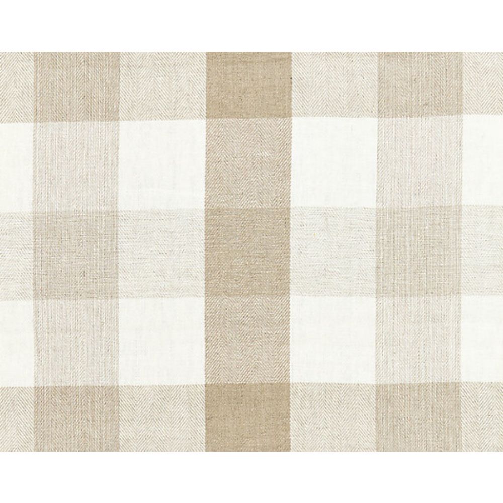 Scalamandre SC 000127135 Chatham Stripes & Plaids Westport Linen Plaid Fabric in Linen