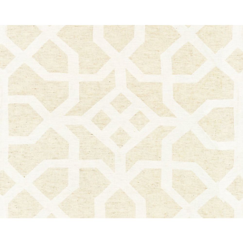 Scalamandre SC 000127149 Modern Luxury Linen Lattice Fabric in Natural & Ivory