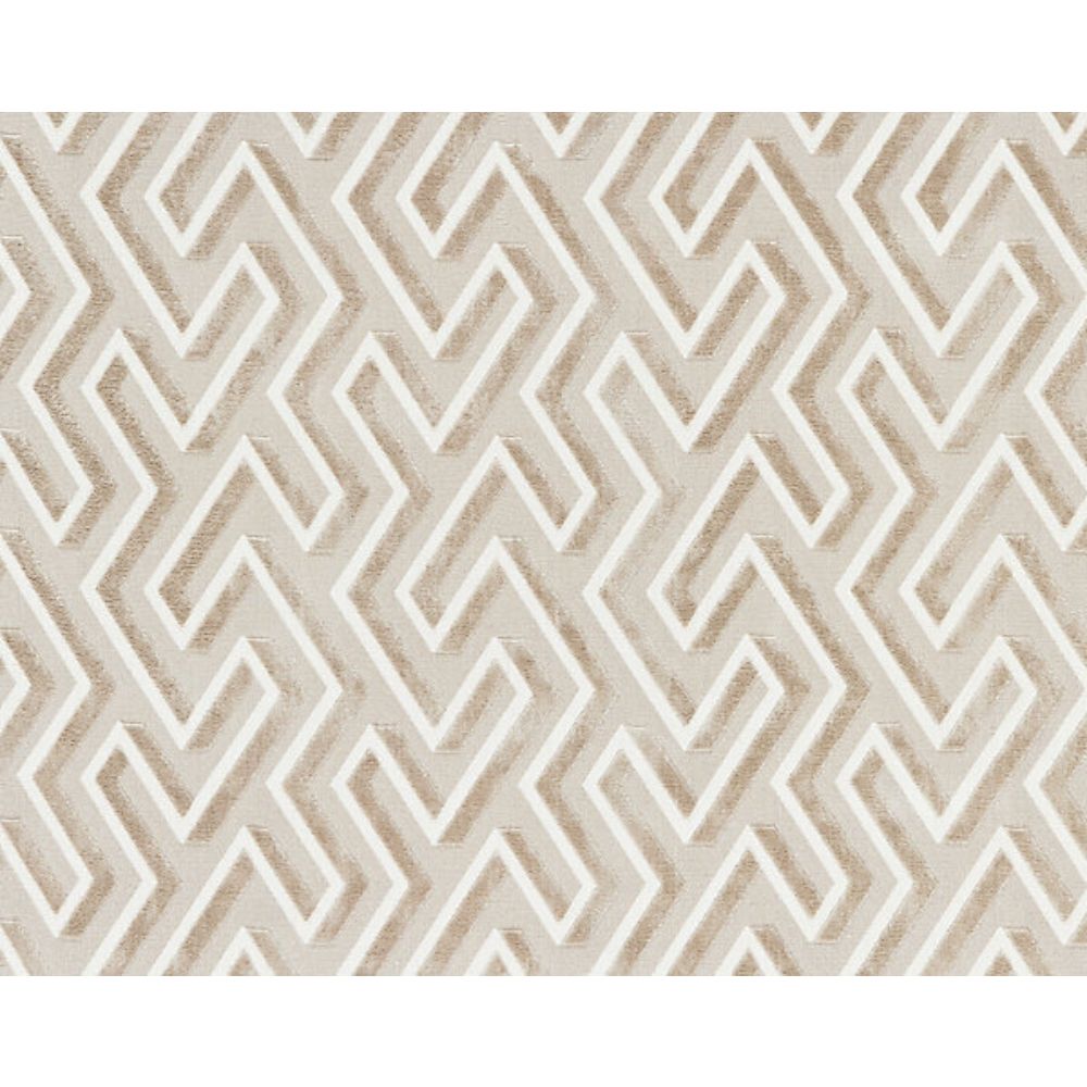 Scalamandre SC 000127237 Pacifica Maze Velvet Fabric in Latte