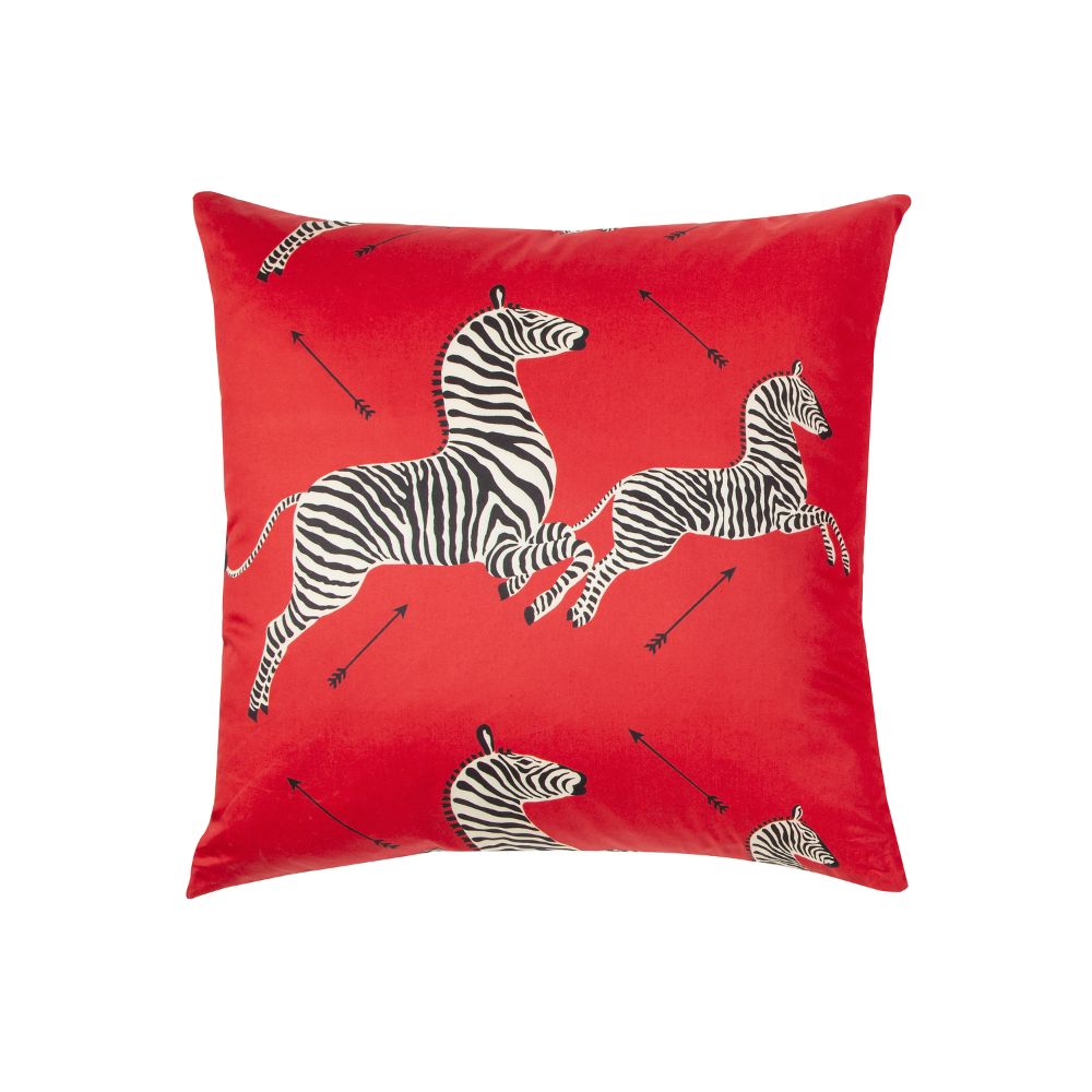 Scalamandre SC 0001RZEBRAPIL Dazzle Of Zebras Pillow Pillow in Masai Red