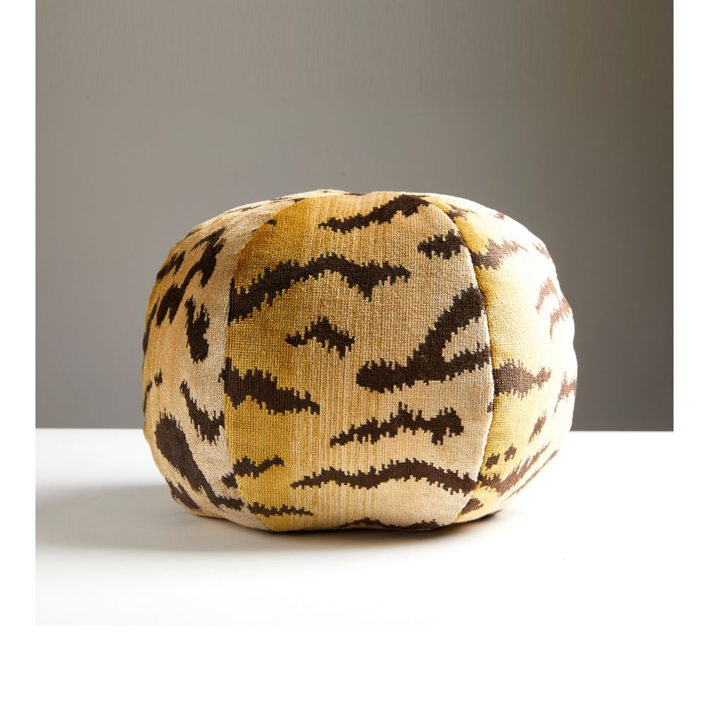 Scalamandre SC 0001STIGRPILL Tigre - Silk Sphere Pillow Pillow in Ivory, Gold & Black