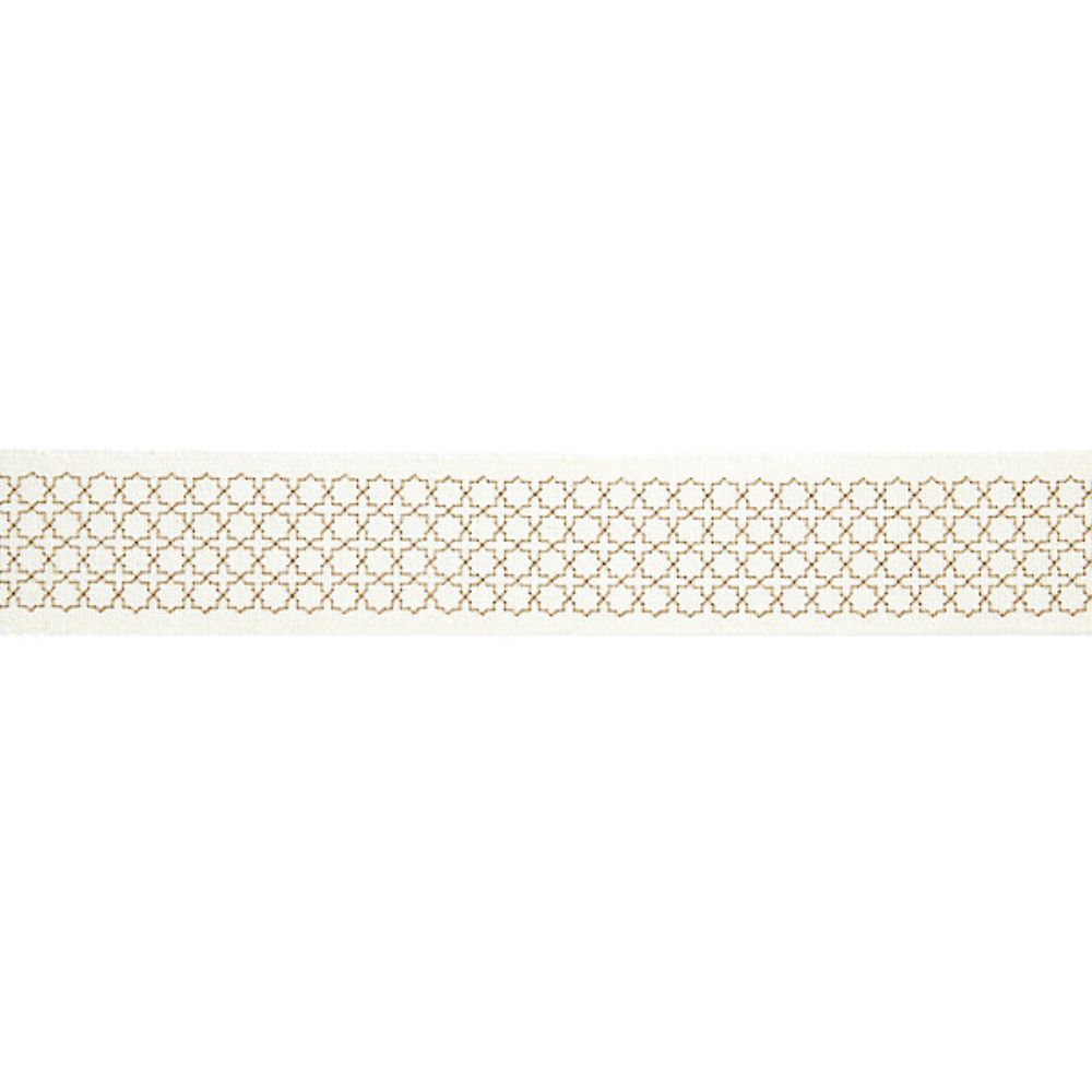 Scalamandre SC 0001T3289 Merchante Seville Embroidered Tape Trimming in Ivory