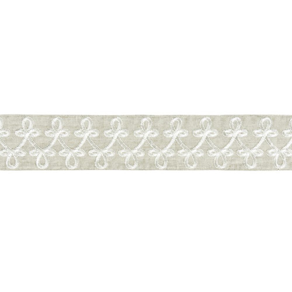 Scalamandre SC 0001T3321 Chinois Chic Empress Embroidered Tape Trimming in Linen