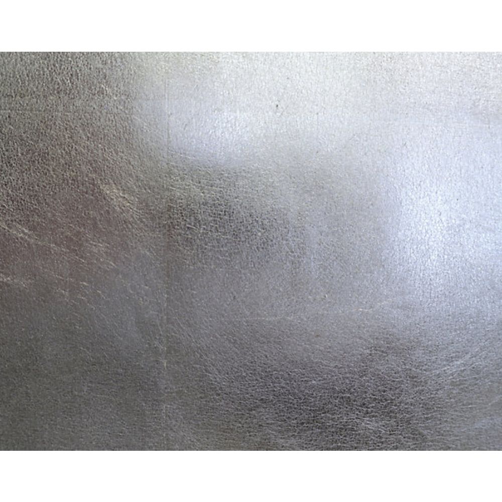 Scalamandre SC 0001WP88335 Natural Textures Silver Leaf Wallcovering in Silver Metal