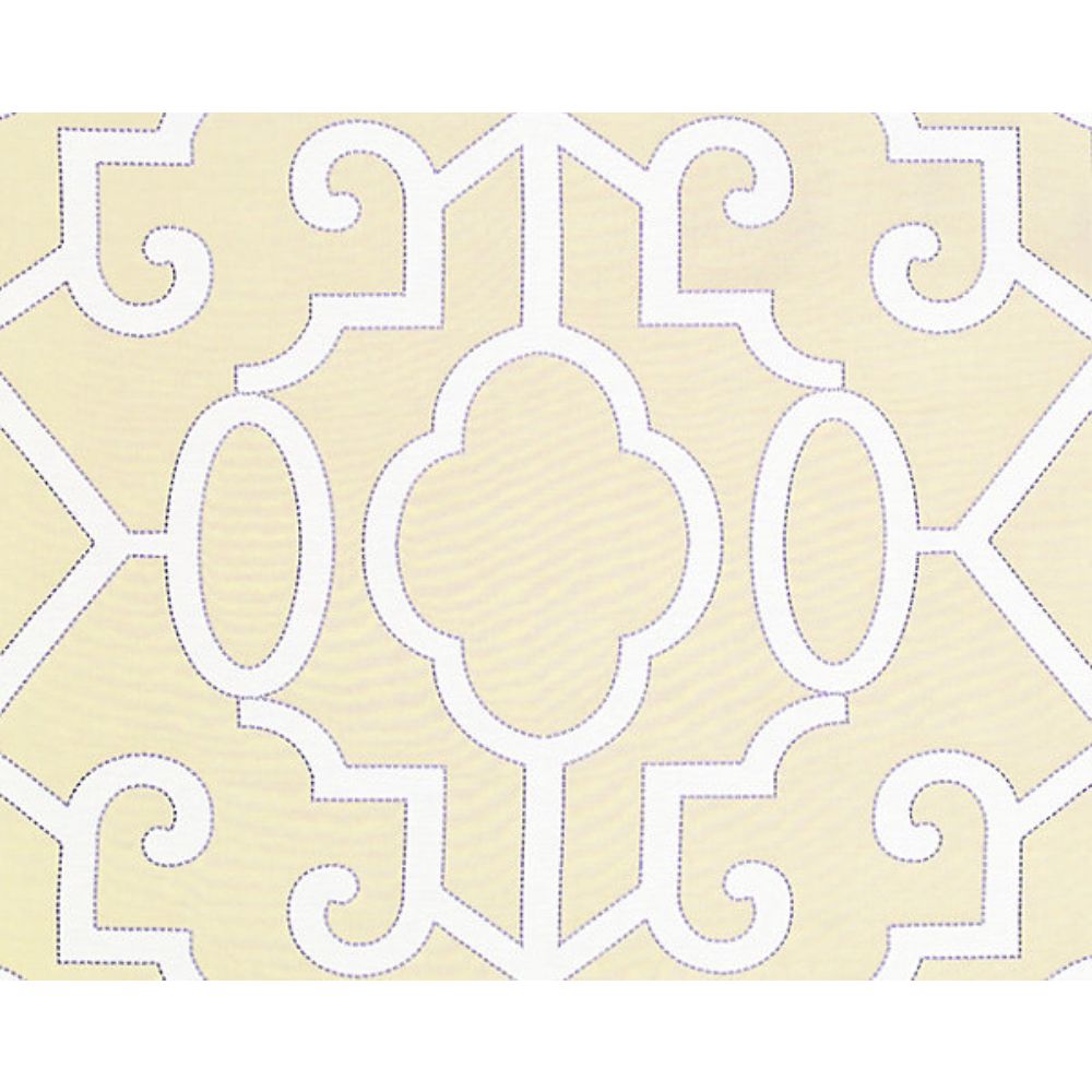 Scalamandre SC 0001WP88356 Oriana Ming Fretwork Wallcovering in Alabaster