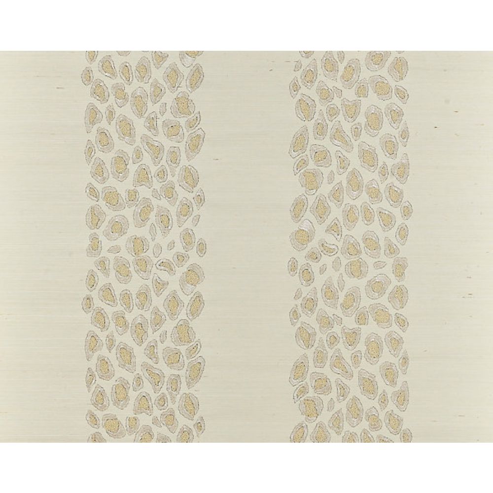 Scalamandre SC 0001WP88446 Soiree Catwalk Embellished Grasscloth Wallcovering in Pearl
