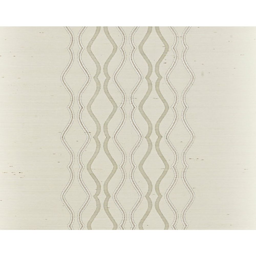 Scalamandre SC 0001WP88447 Soiree Valentina Embellished Sisal Wallcovering in Frost