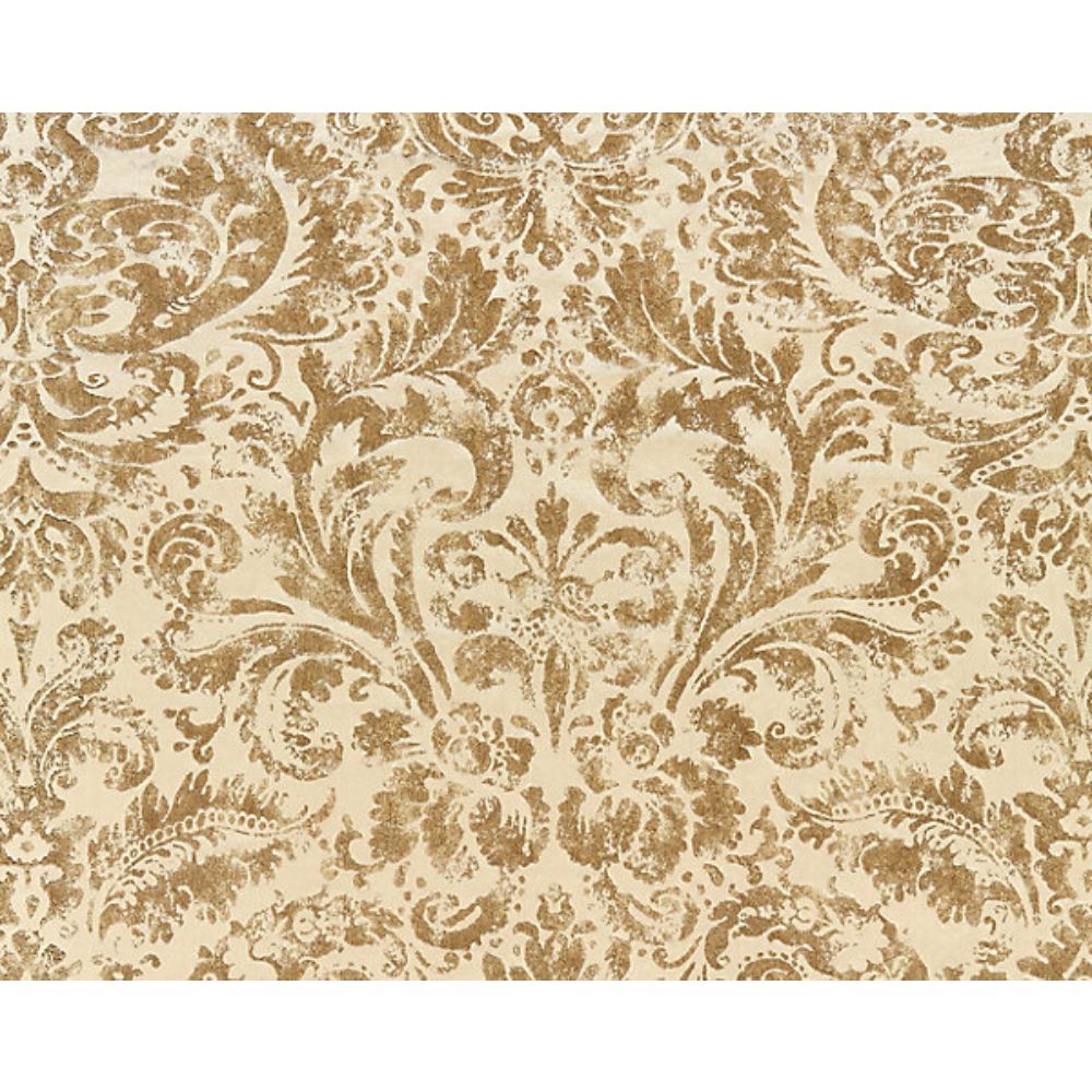 Scalamandre SC 000216592 Modern Luxury Palladio Velvet Damask Fabric in Burnished Gold