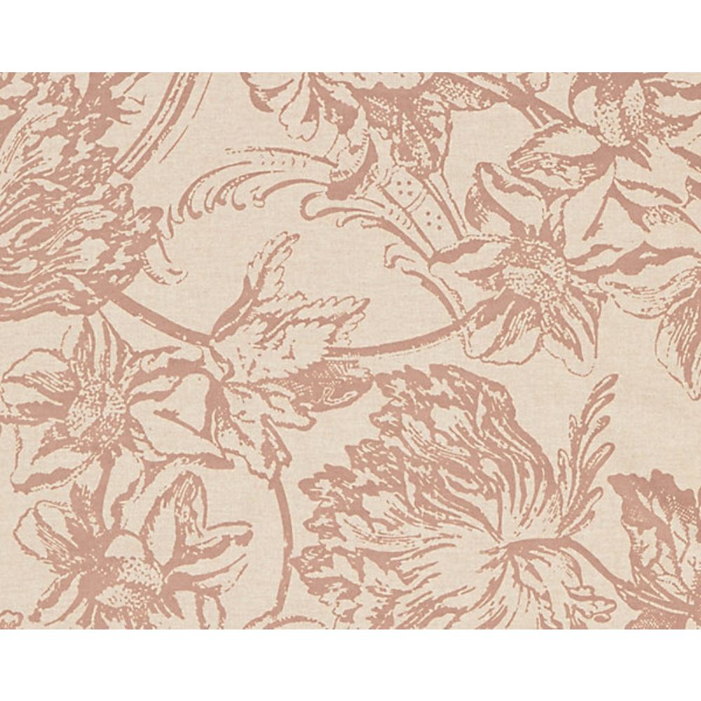 Scalamandre SC 000216614 Calabria Alma Silhouette Print Fabric in Rosewood