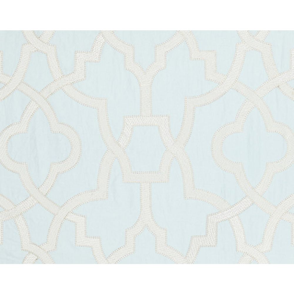 Scalamandre SC 000227073 Jardin Damascus Embroidery Fabric in Blue Mist