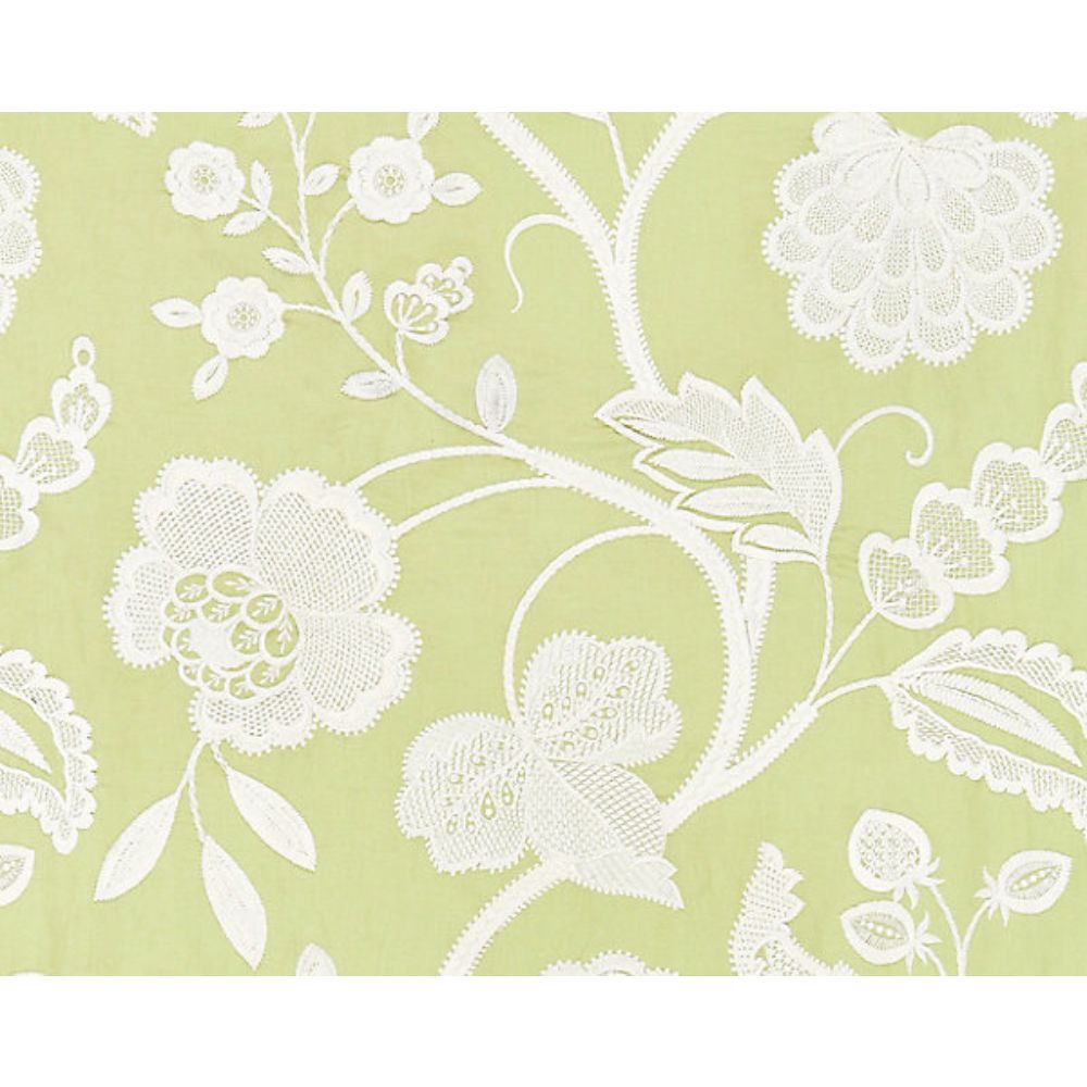 Scalamandre SC 000227151 Botanica Kensington Embroidery Fabric in Celery