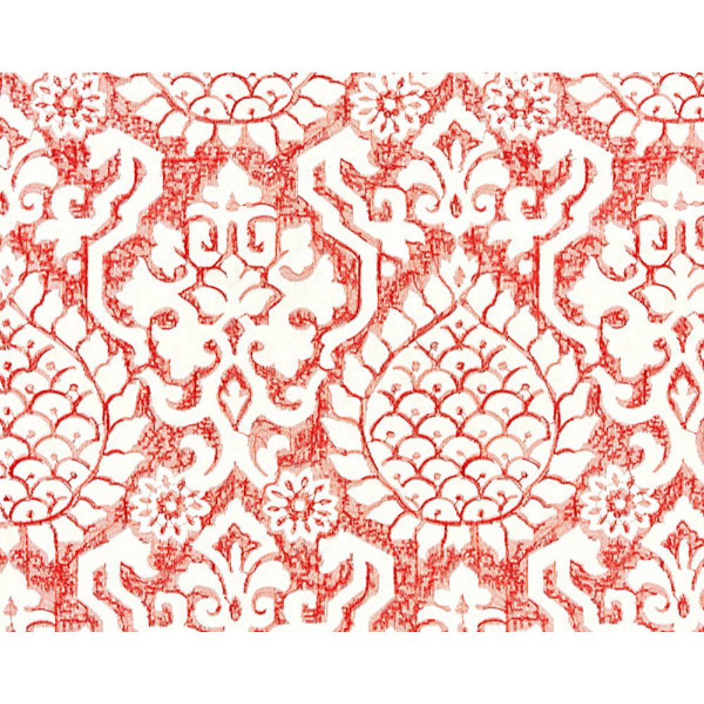 Scalamandre SC 000227217 Chinois Chic Surat Embroidery Fabric in Coral