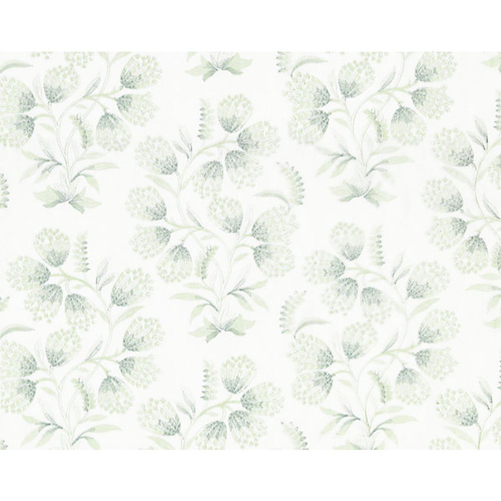 Scalamandre SC 000227233 Pacifica Hana Embroidery Fabric in Eucalyptus