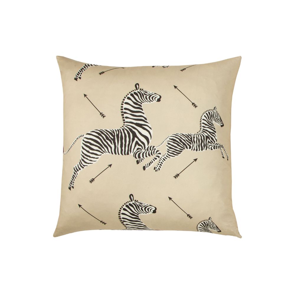 Scalamandre SC 0002RZEBRAPIL Dazzle Of Zebras Pillow Pillow in Tan