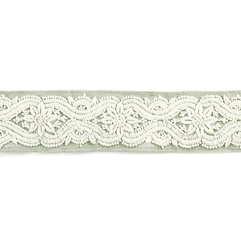Scalamandre SC 0002T3298 Norden Linnea Embroidered Tape Trimming in Willow