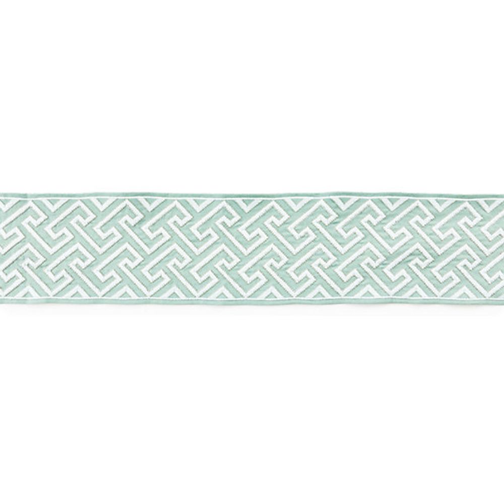 Scalamandre SC 0002T3319 Chinois Chic Labyrinth Embroidered Tape Trimming in Aquamarine