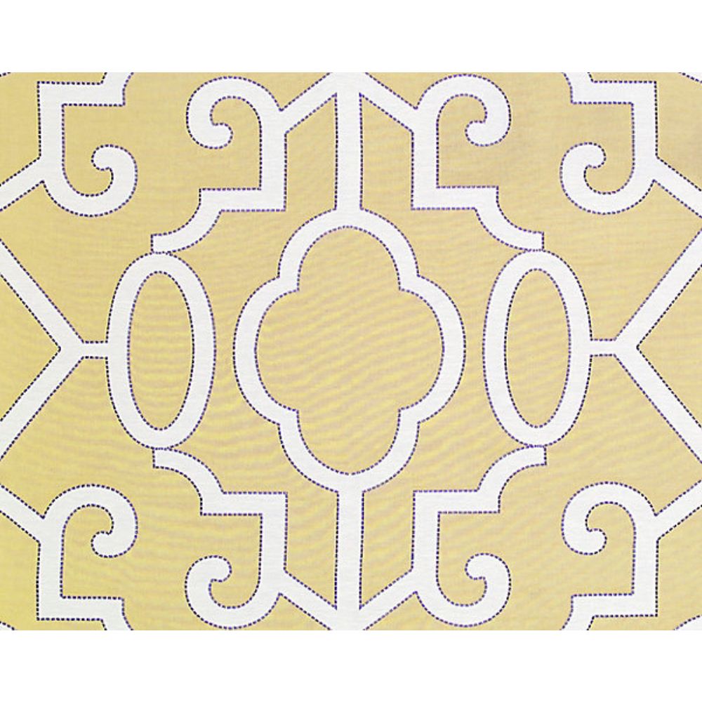 Scalamandre SC 0002WP88356 Oriana Ming Fretwork Wallcovering in Champagne