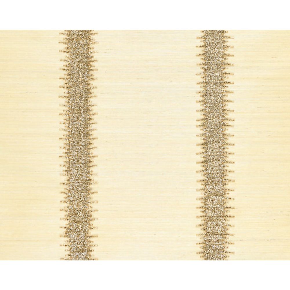 Scalamandre SC 0002WP88386 Kingsley Veronica Beaded Grasscloth Wallcovering in Burnished Gold