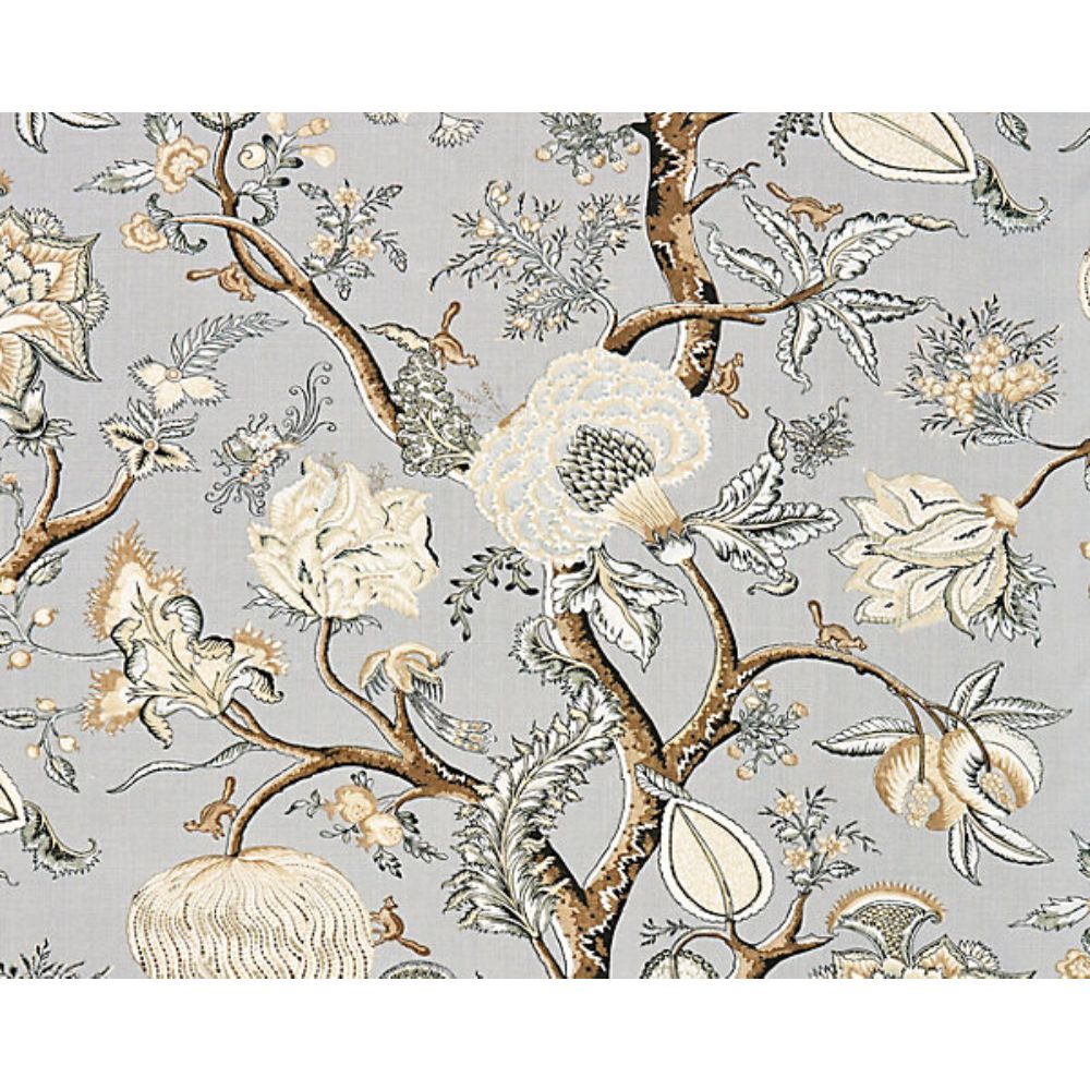 Scalamandre SC 000316556 Oriana Pondicherry Linen Print Fabric in Mineral