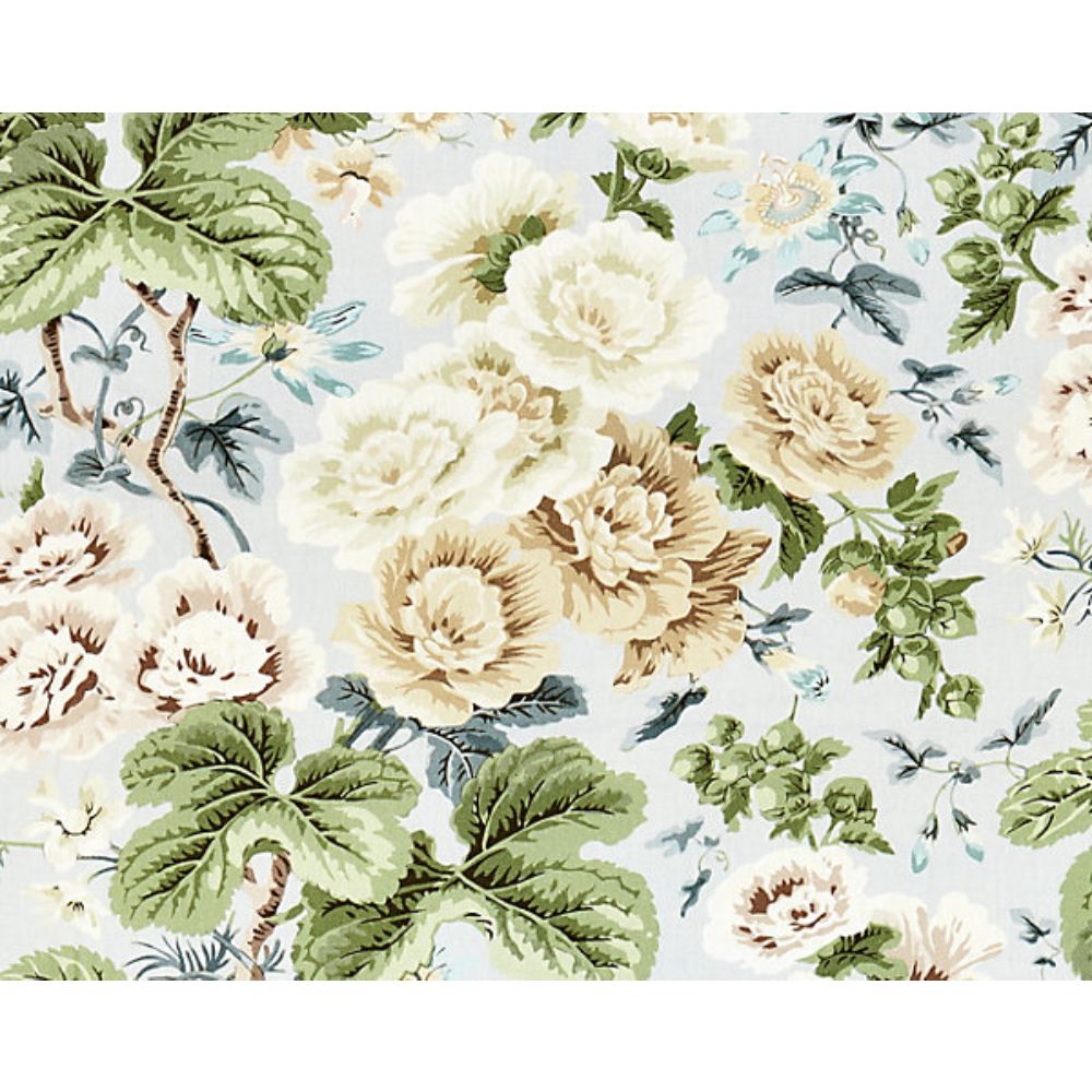 Scalamandre SC 000316595 Botanica Highgrove Linen Print Fabric in Rain