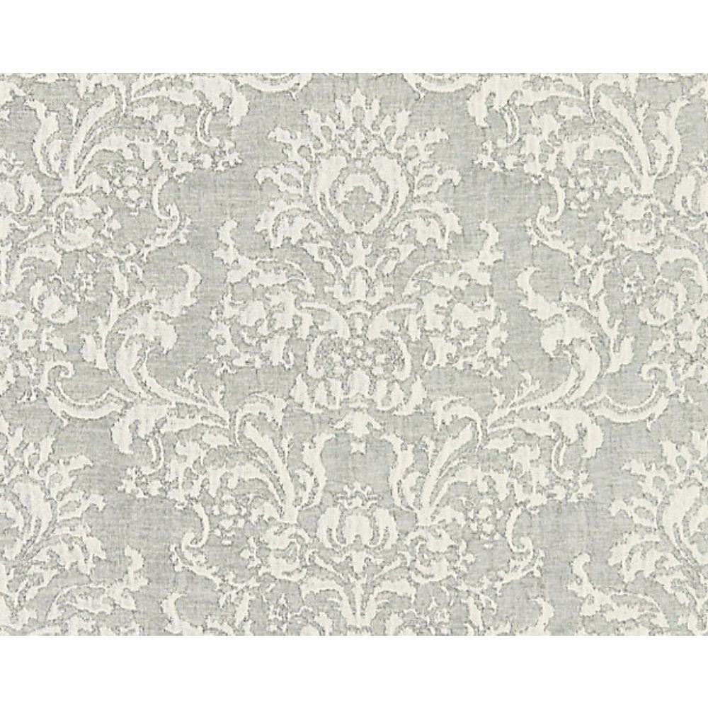 Scalamandre SC 000327094 Merchante San Luca Damask Fabric in Pearl Grey