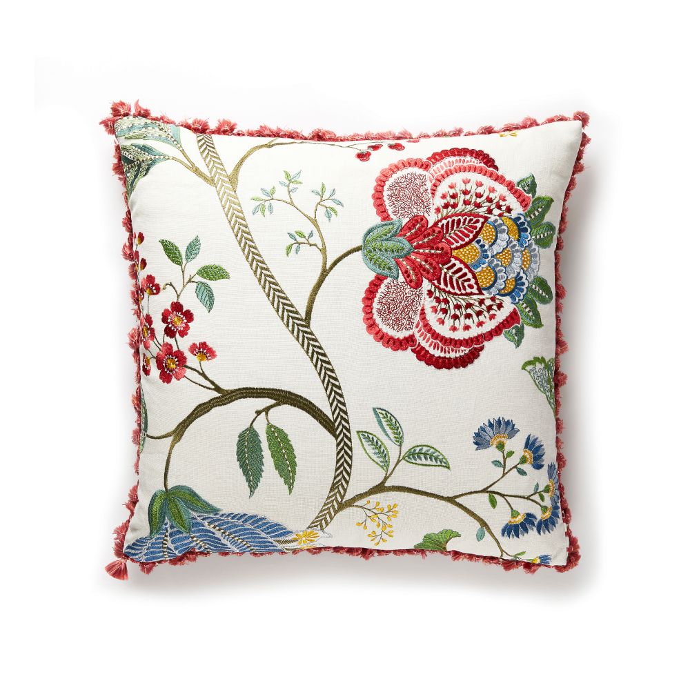 Scalamandre SC 0003PALAPILL Palampore Embroidery Pillow Pillow in Bloom