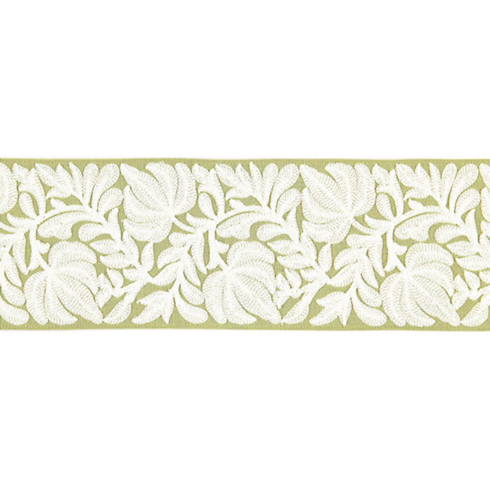 Scalamandre SC 0003T3296 Botanica Coventry Embroidered Tape Trimming in Celery