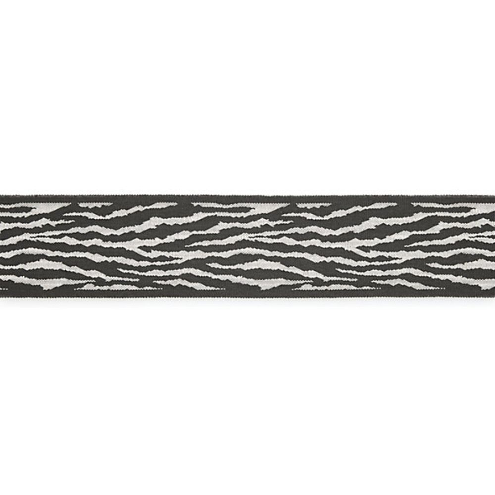 Scalamandre SC 0003T3310 Isola Tiger Tape Trimming in Charcoal