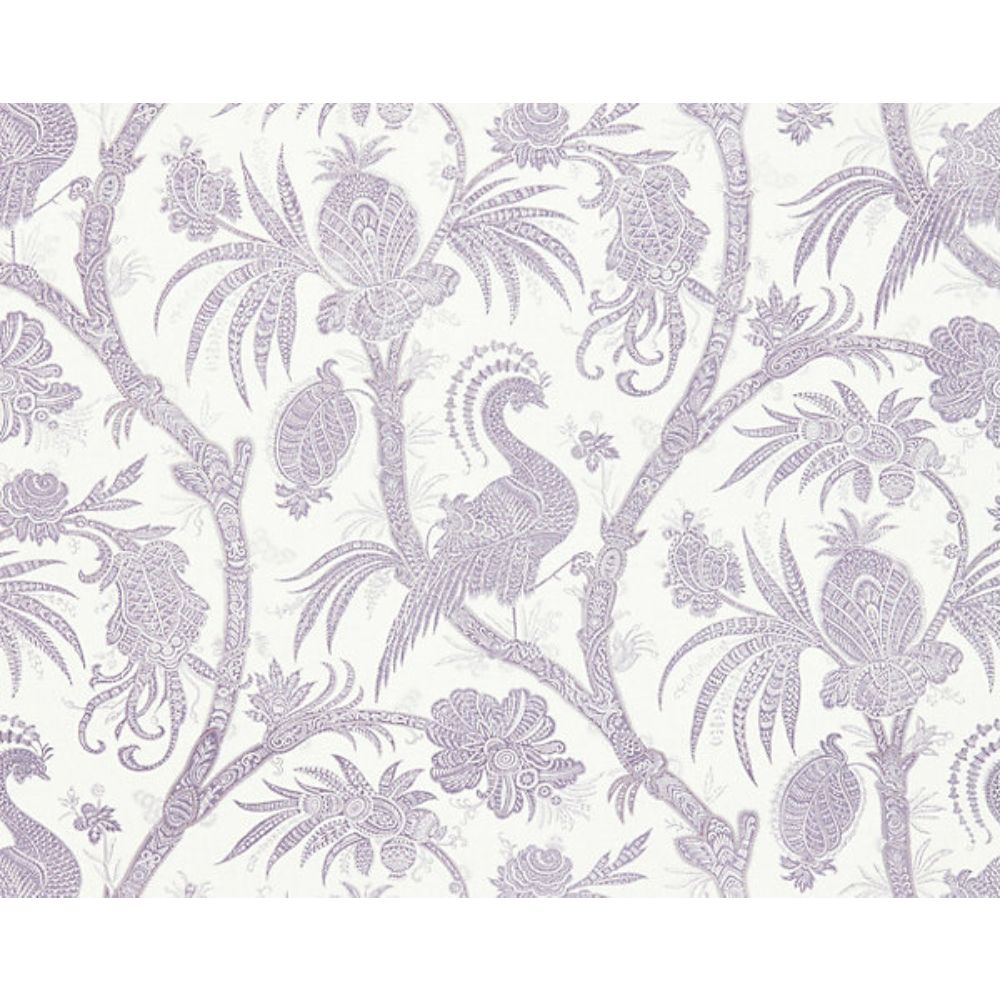 Scalamandre SC 0003WP88355 Oriana Balinese Peacock Wallcovering in Lavender