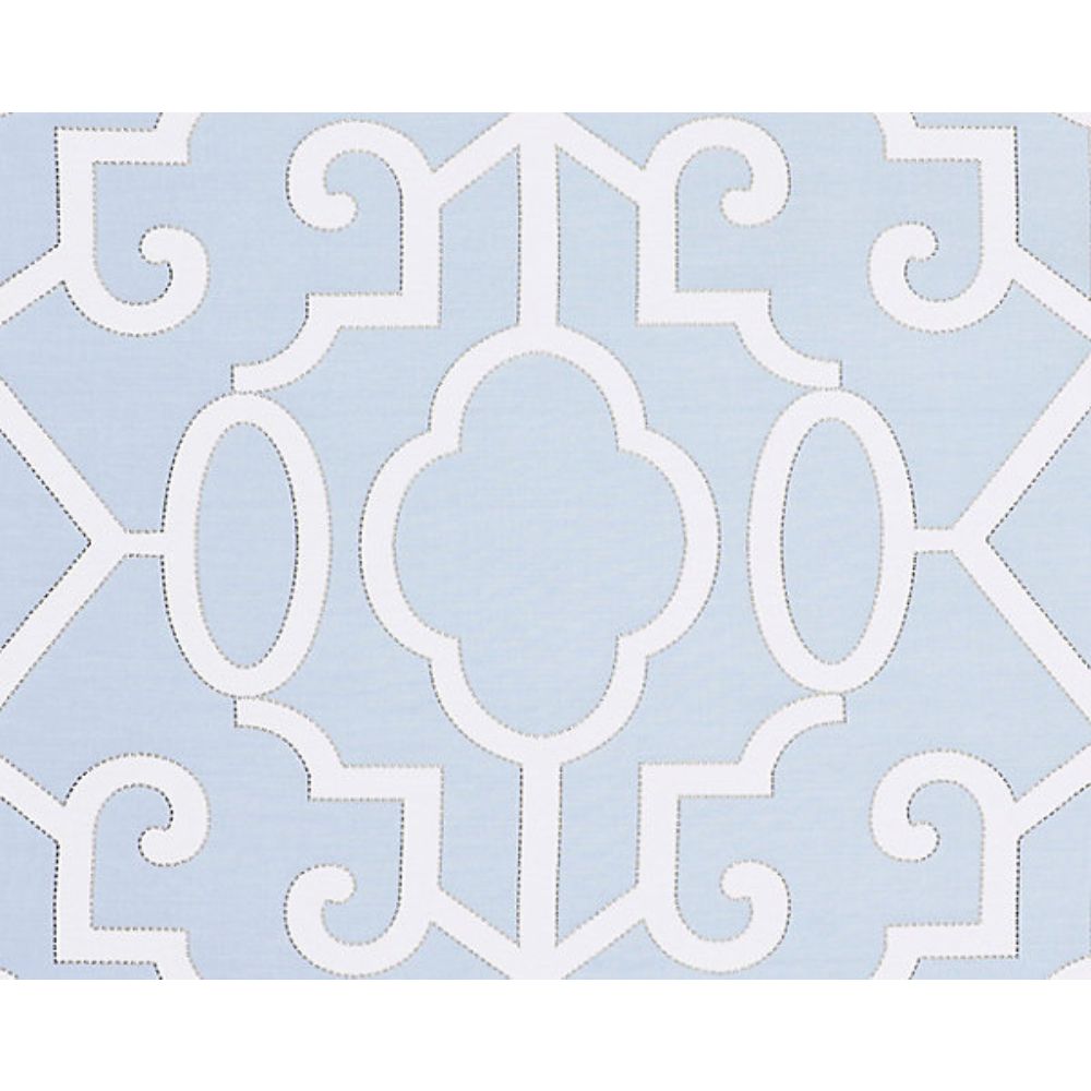 Scalamandre SC 0003WP88356 Oriana Ming Fretwork Wallcovering in Cloud
