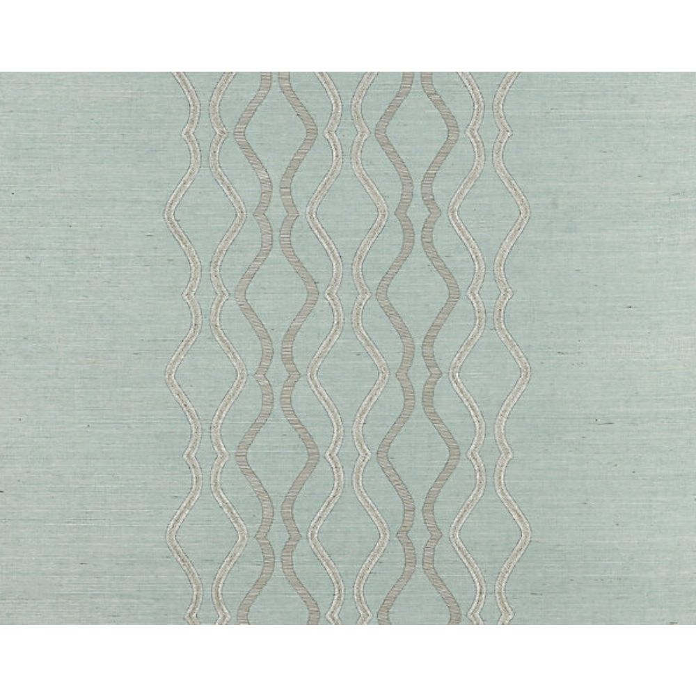 Scalamandre SC 0003WP88447 Soiree Valentina Embellished Sisal Wallcovering in Seaglass