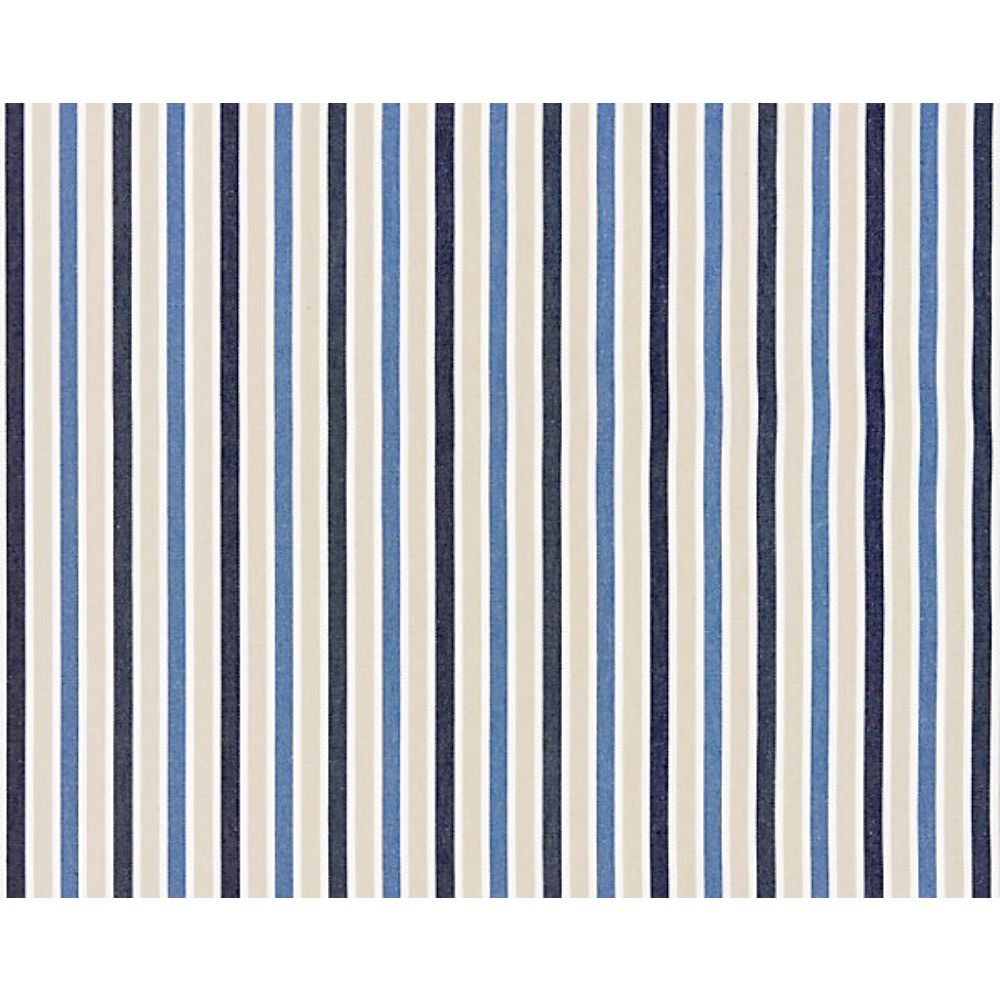 Scalamandre SC 000427114 Chatham Stripes & Plaids Leeds Cotton Stripe Fabric in Indigo