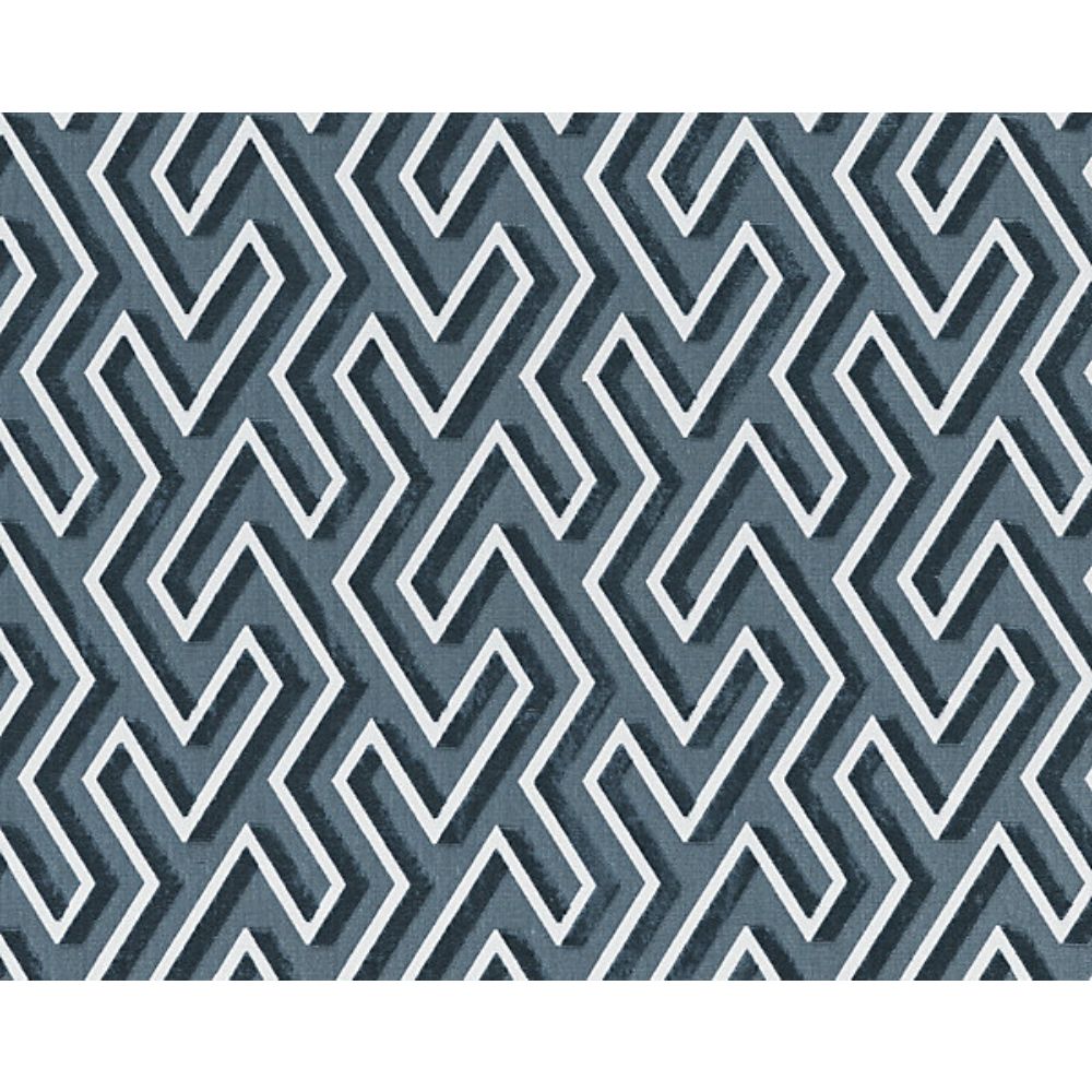 Scalamandre SC 000427237 Pacifica Maze Velvet Fabric in Thunder