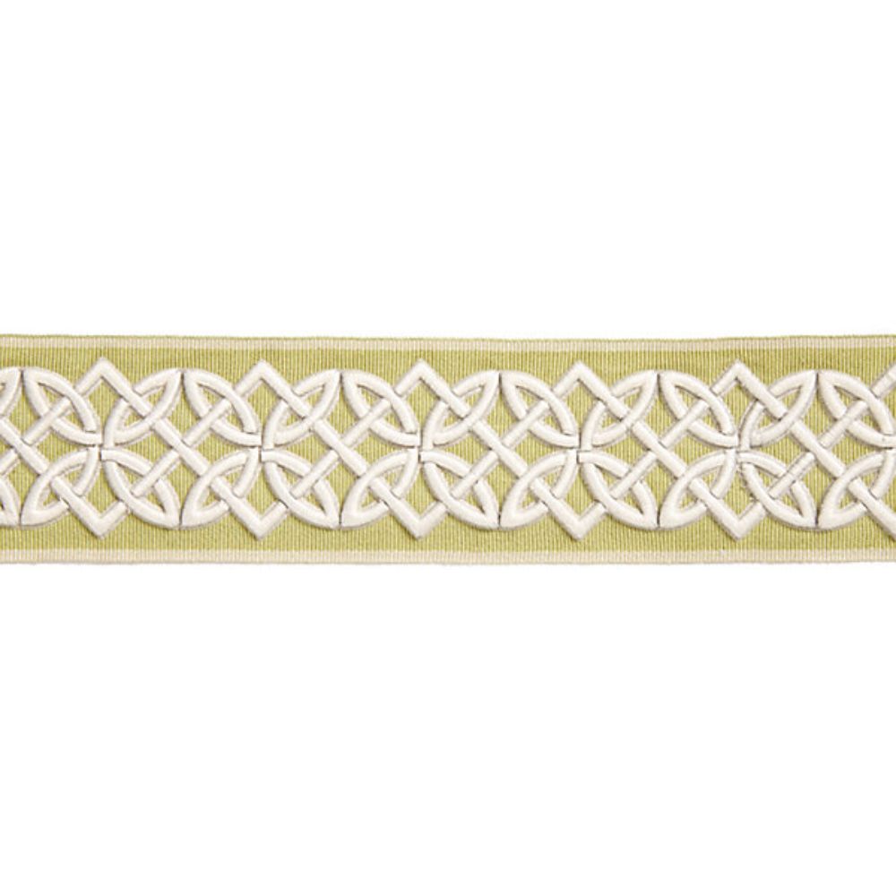 Scalamandre SC 0004T3282 Hamptons Celtic Embroidered Tape Trimming in Lettuce