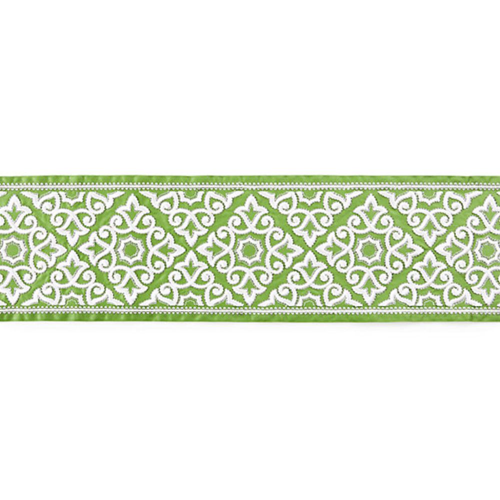 Scalamandre SC 0004T3320 Chinois Chic Ornamental Embroidered Tape Trimming in Jade