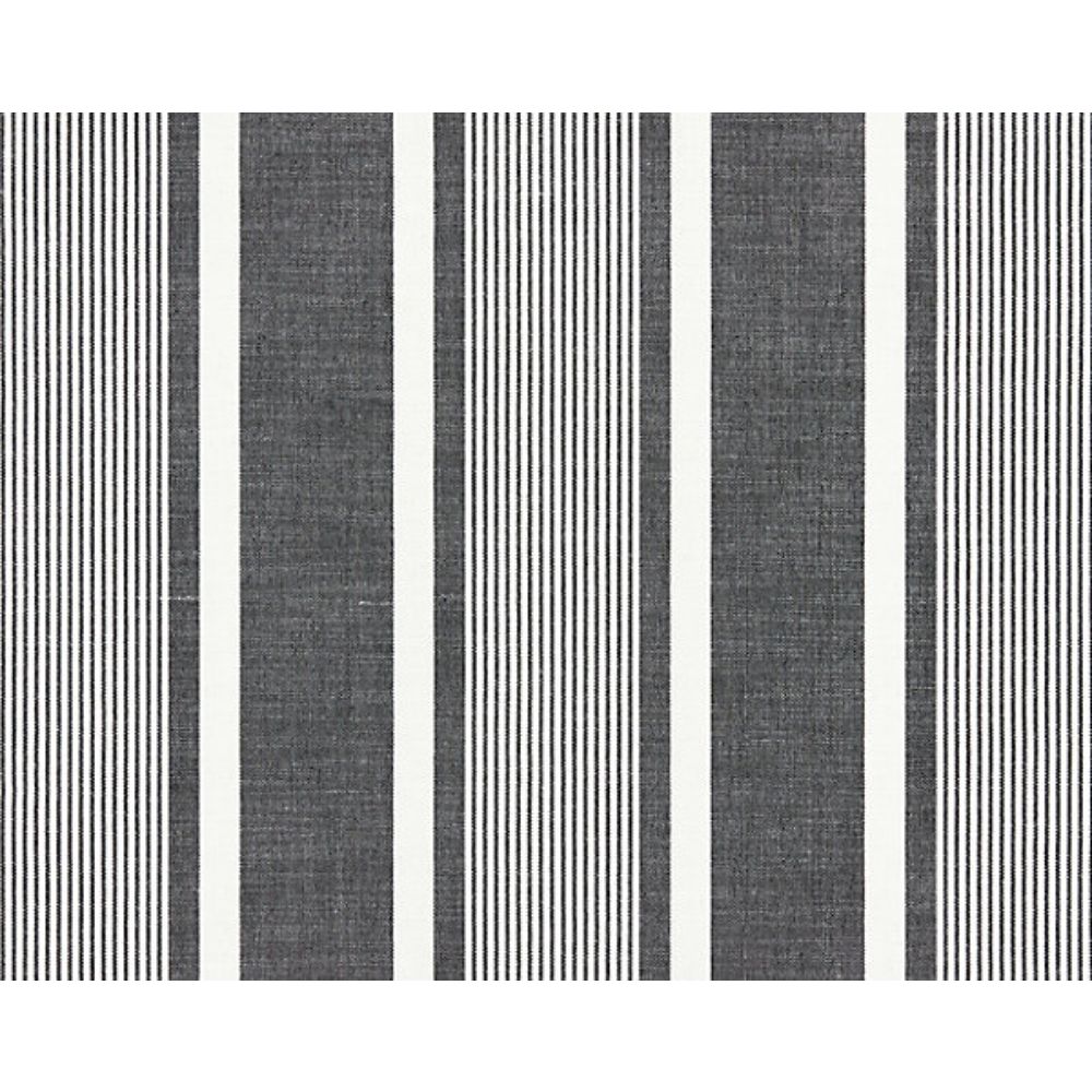 Scalamandre SC 000527111 Chatham Stripes & Plaids Wellfleet Stripe Fabric in Carbon