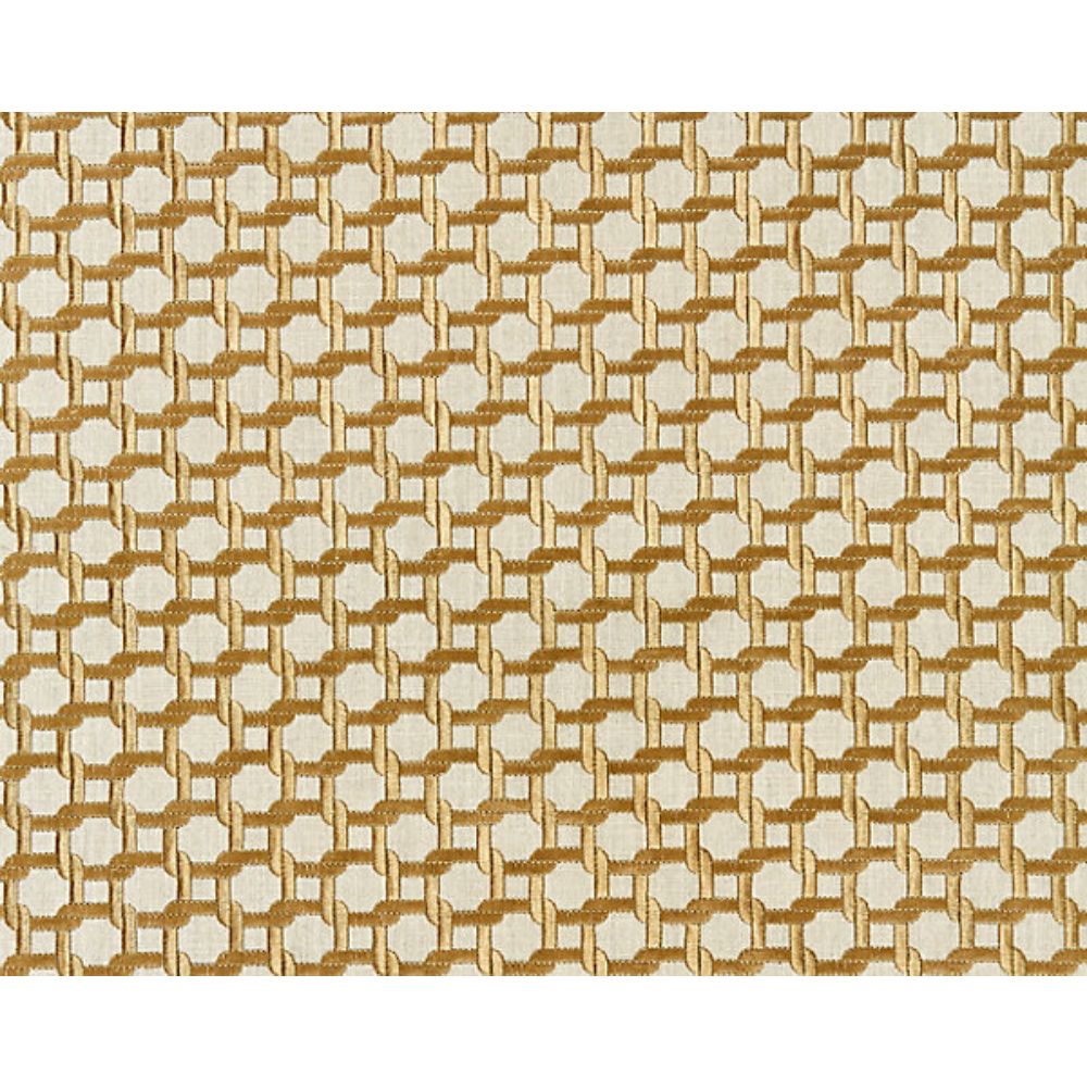 Scalamandre SC 000527140 Modern Luxury Link Embroidery Fabric in Bronze