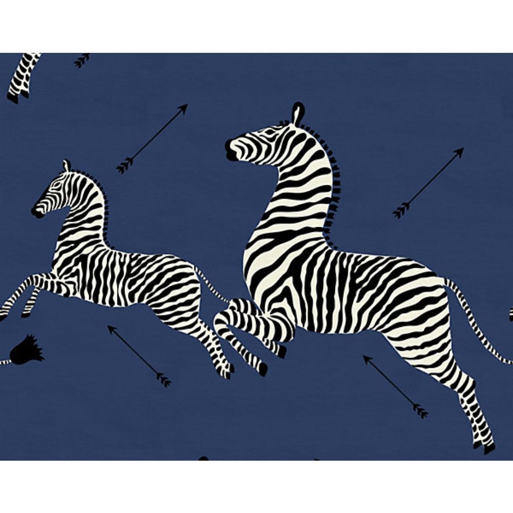 Scalamandre SC 000536378 Zebras Zebras - Outdoor Fabric in Denim