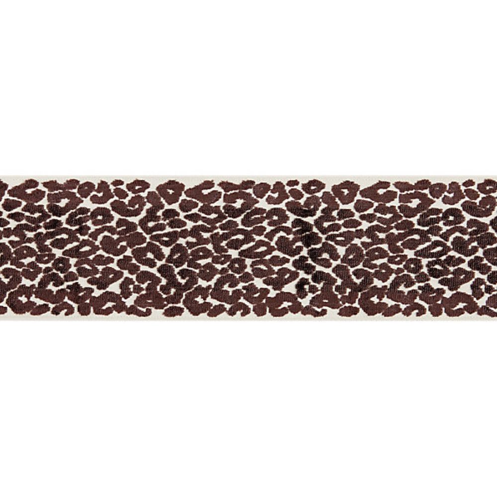 Scalamandre SC 0005T3277 Oriana Leopard Velvet Tape Trimming in Espresso